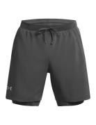Ua Launch 7'' 2-In-1 Shorts Grey Under Armour