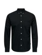 Onsremy Ls Reg Wash Oxford Shirt Black ONLY & SONS