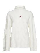 Tjw Badge Trtlnk Cable Sweater White Tommy Jeans