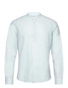 Onscaiden Ls Halfplackt Linen Shirt Noos Blue ONLY & SONS
