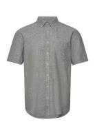Cotton/Linen Shirt S/S Green Lindbergh