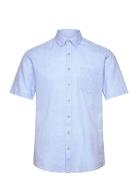 Cotton/Linen Shirt S/S Blue Lindbergh