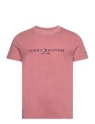 Garment Dye Tommy Logo Tee Pink Tommy Hilfiger