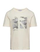 Serenity Monogram Ss T-Shirt Cream Calvin Klein