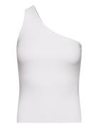 Cecilie Ribbed -Shoulder Top White Malina