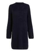 Soft Wool Ao Cable C-Nk Dress Blue Tommy Hilfiger