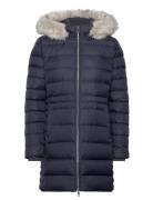 Tyra Down Coat With Fur Navy Tommy Hilfiger