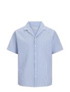 Jjaydan Seersucker Resort Shirt Ss Blue Jack & J S