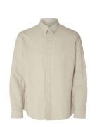 Slhregnew-Linen Shirt Ls Classic Beige Selected Homme