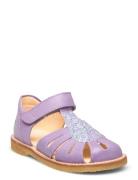 Sandals - Flat - Closed Toe - Purple ANGULUS