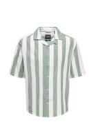 Onstes Rlx Ctn Slub Stripe Ss Shirt Noos Green ONLY & SONS