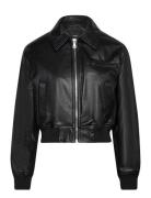 Vintage Leather-Effect Jacket Black Mango