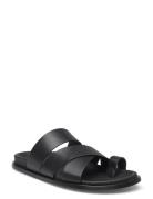 Harllow Black Leather Sandals Black ALOHAS