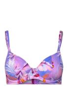 Miami Sunset Uw Plunge Bikini Top Patterned Freya