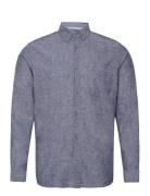 Cotton Linen Shirt Blue Tom Tailor