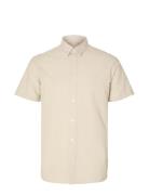 Slhregkylian-Linen Shirt Ss Classic Beige Selected Homme