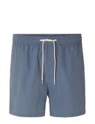 Slhcooper-Seersucker Swimshorts Blue Selected Homme