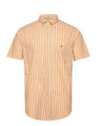 Reg Cotton Linen Stripe Ss Shirt Orange GANT