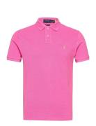 Custom Slim Fit Mesh Polo Shirt Pink Polo Ralph Lauren