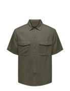 Onskari Ss Shirt Visc Lin 0075 Cs Green ONLY & SONS