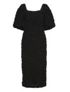 Carli Smocked Midi Dress Black Malina