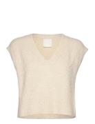 Vera Alpaca Knitted Boxy Top Cream Malina