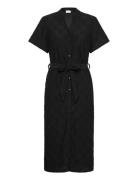 Videlea V-Neck S/S Midi Dress/R/Vol Black Vila