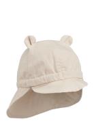 Gorm Linen Sun Hat With Ears Cream Liewood