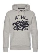 Athletic Script Graphic Hoodie Grey Superdry