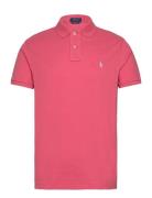 Custom Slim Fit Mesh Polo Shirt Pink Polo Ralph Lauren