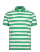 Custom Slim Fit Striped Mesh Polo Shirt Green Polo Ralph Lauren