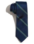 Navy Green Red Thin Stripes Silk Tie Navy AN IVY