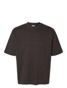 Slhlooseoscar Ss O-Neck Tee Noos Brown Selected Homme