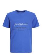 Jjgreat B2S Logo Tee Ss Ln Jnr Blue Jack & J S