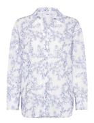 Floral-Embroidered Shirt Blue Mango