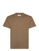 100% Cotton T-Shirt With Pocket Brown Mango