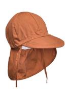 Cap W/Neck - Solid Colour Brown Melton