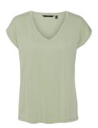 Vmfilli Ss V-Neck Tee Noos Green Vero Moda