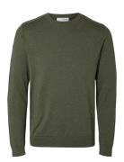 Slhberg Crew Neck B Green Selected Homme