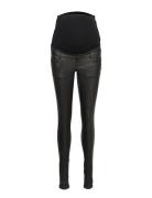 Mlsantos Slim Coated Hb Jeans Black Mamalicious