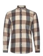 Checked Twill Shirt L/S Beige Lindbergh