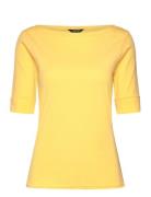 Stretch Cotton Boatneck Tee Yellow Lauren Ralph Lauren