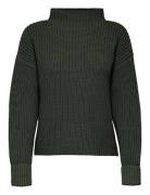 Slfselma Ls Knit T-Neck Green Selected Femme