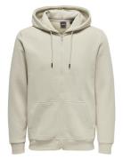 Onsceres Life Zip Thr. Hoodie Sweat Cream ONLY & SONS