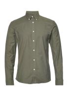 Yarn Dyed Oxford Superflex Shirt Khaki Lindbergh