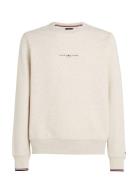 Tommy Logo Tipped Crewneck Beige Tommy Hilfiger