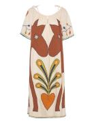 Embroidered Strap Midi Dress Patterned Stella Nova