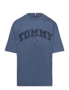 Varsity Embroidery Tee Ss Blue Tommy Hilfiger