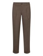 Lyon Xo Luca Pleat Pants Brown Clean Cut Copenhagen