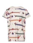 Bamboo T-Shirt Santa Dogs Cream Geggamoja